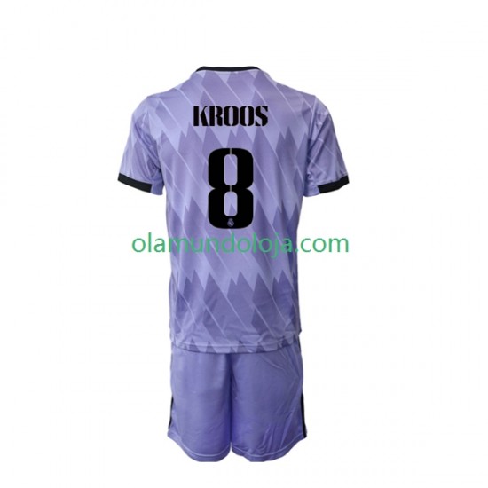 Camisola Real Madrid Toni Kroos 8 Criança Equipamento Segundo 2022-2023 Manga Curta